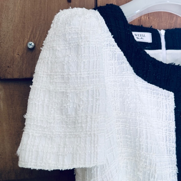 Weill Paris White/Black Career Dress Women's With Bow Ties Size 12 - Picture 8 of 16